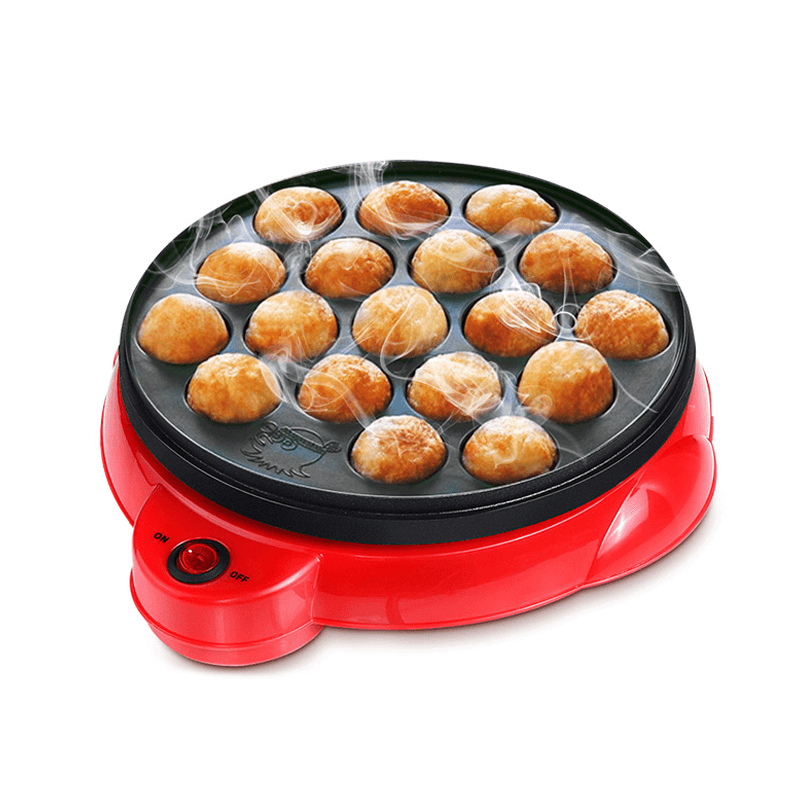 Mini parrilla eléctrica para hacer takoyaki con forma de bola de pulpo y 18 agujeros