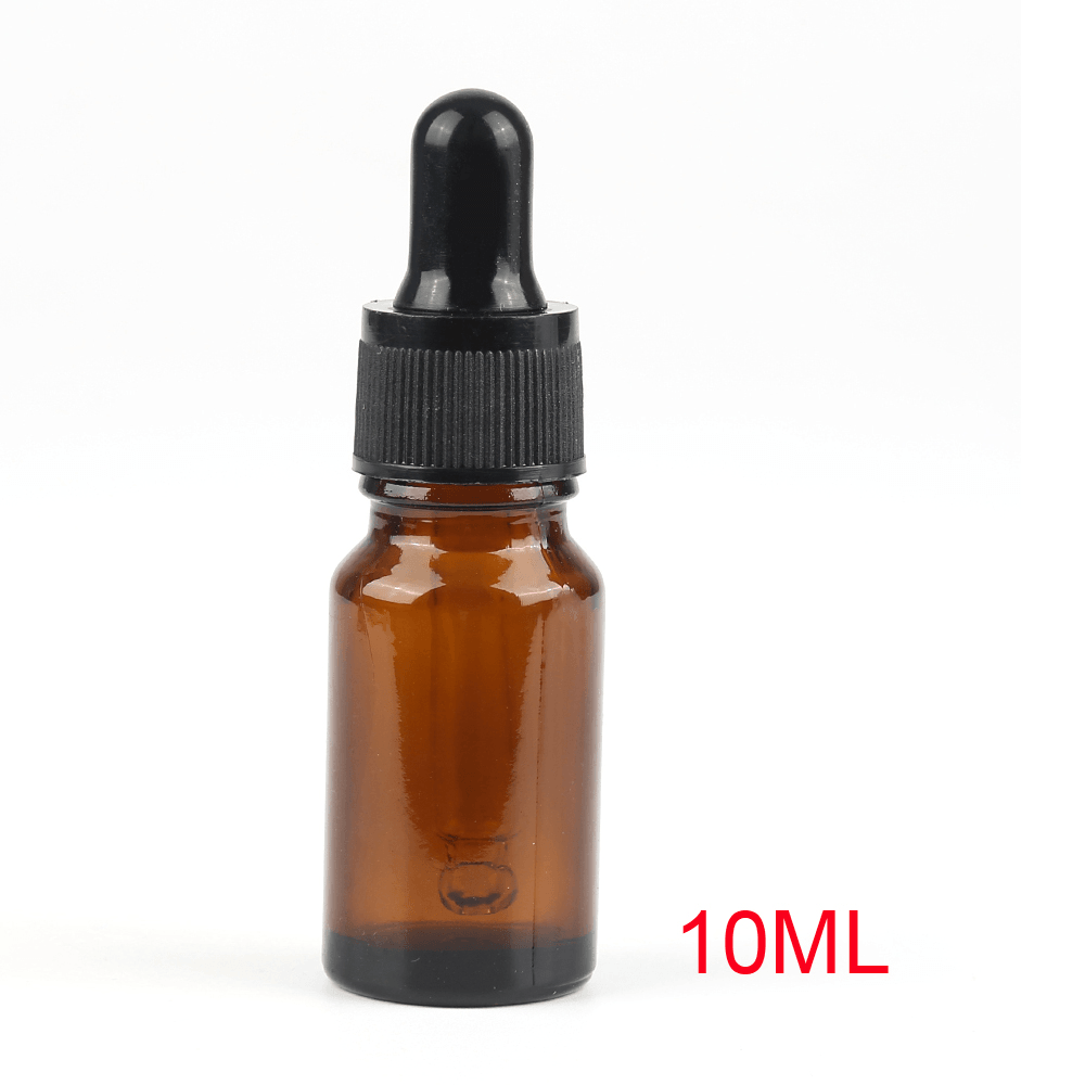 Flacons compte-gouttes de 10 ml, flacons de réactif liquide compte-gouttes marron, mini pot en verre ambré pour aromathérapie, pot de voyage