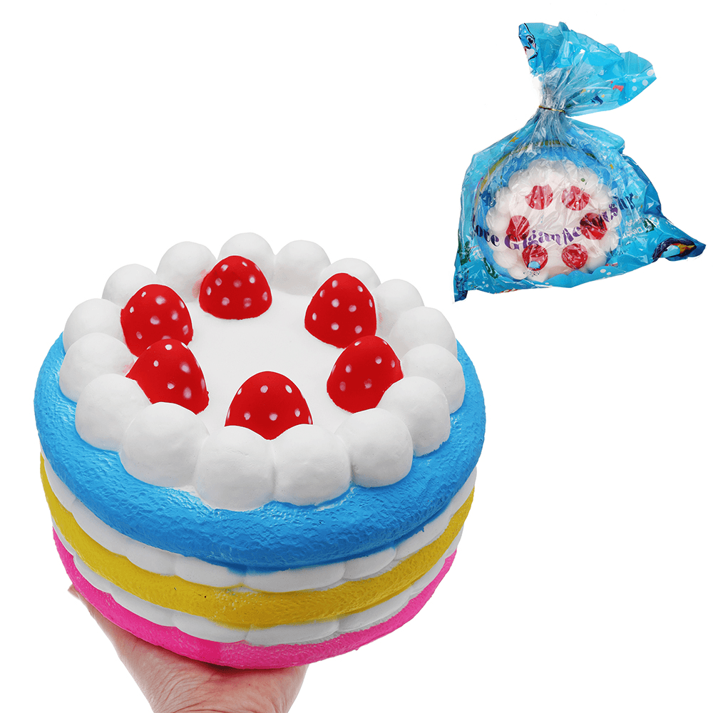 Giant Strawberry Cake Squishy 25*15CM Huge Slow Rising Soft Toy Gift Collection with Packaging