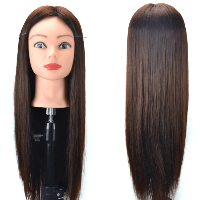 Cabeza de maniquí para entrenamiento de cabello, modelo de salón de fibra de alta temperatura con pinza para práctica de cabello trenzado