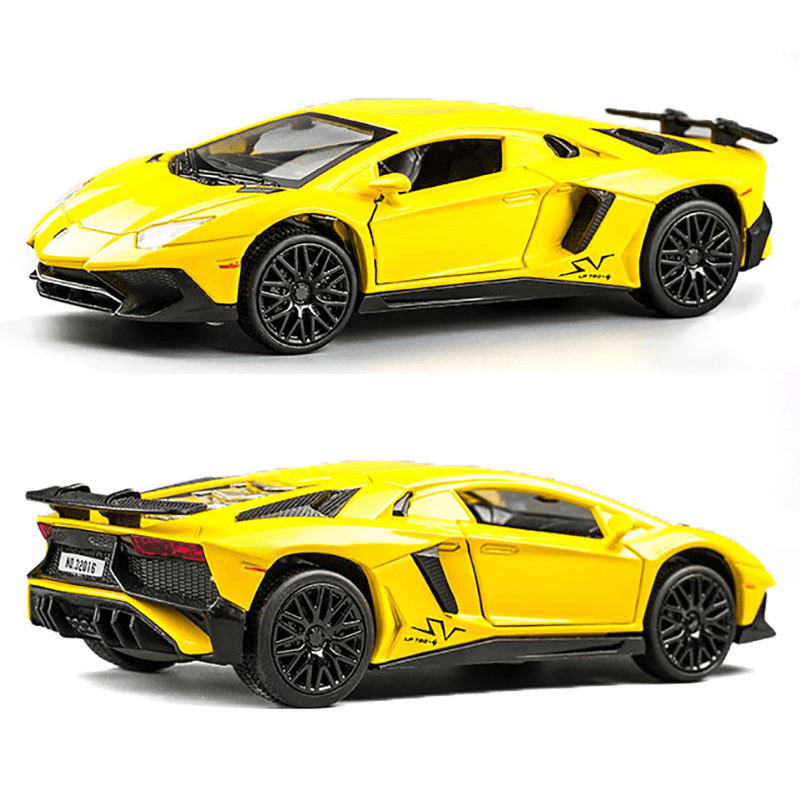 Lamborghimi Aventador SV LP750-4 - Coche de juguete de aleación de metal fundido a presión, modelo de coche para regalo de niños