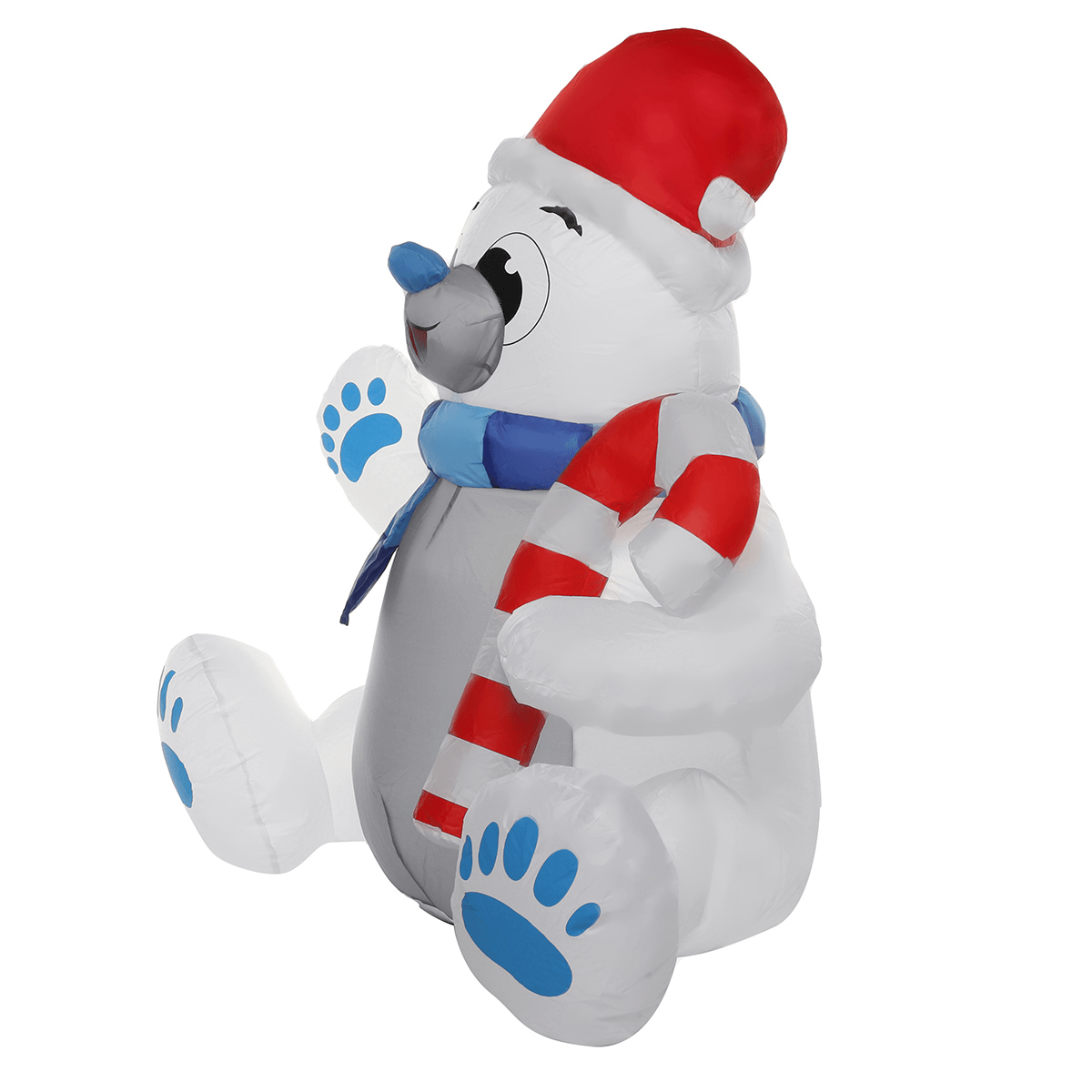 Ours gonflable de Noël en polyester imperméable à LED de 1,2 m avec ventilateur intégré et résistant aux UV pour décoration de Noël, cadeau de fête