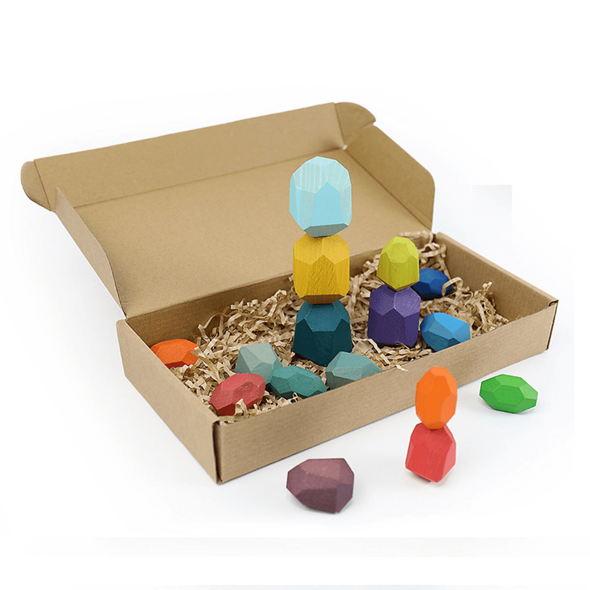 Juego de bloques de construcción apilables de madera de colores, 10/16/26 piezas, juguete educativo para niños, regalo