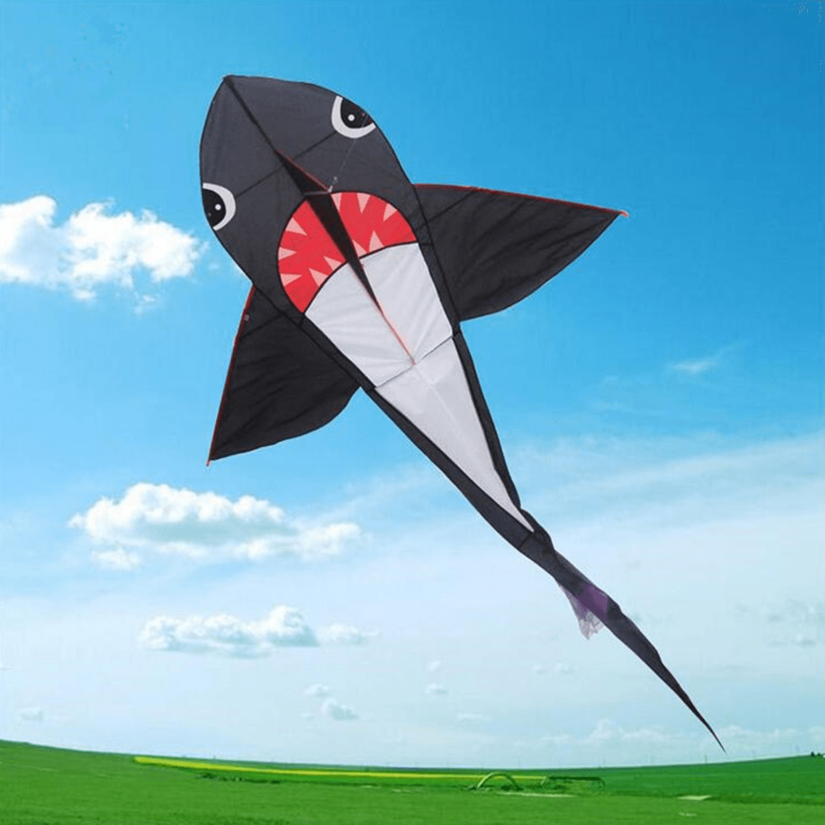 Cerf-volant requin de grande taille 55/77 pouces, jouets de jeu d'extérieur pour enfants sans enrouleur de ligne