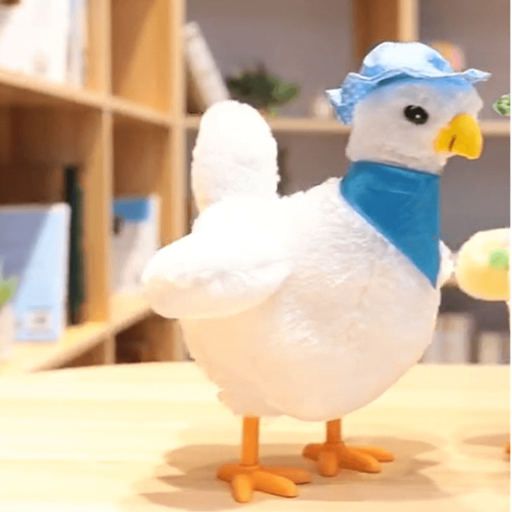 Gallina ponedora eléctrica, divertido juguete de peluche, muñeco de peluche para regalo de niños