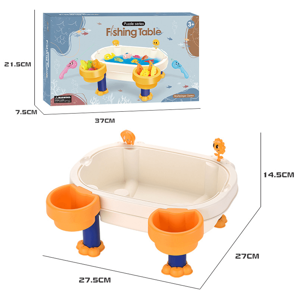 Mesa de pesca creativa para montar en casa, plataforma de pesca magnética para playa de verano, rompecabezas interactivo entre padres e hijos, juguete educativo para niños, 28 piezas