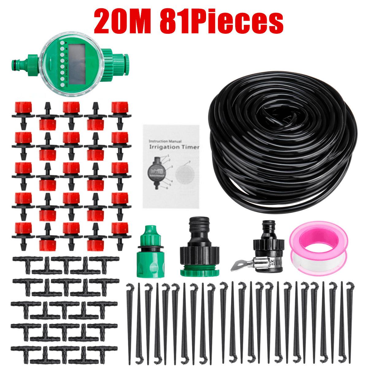 15/20/25/30M DIY Irrigation System Water Timer Auto Plant Watering Micro Drip Garden Watering Kits