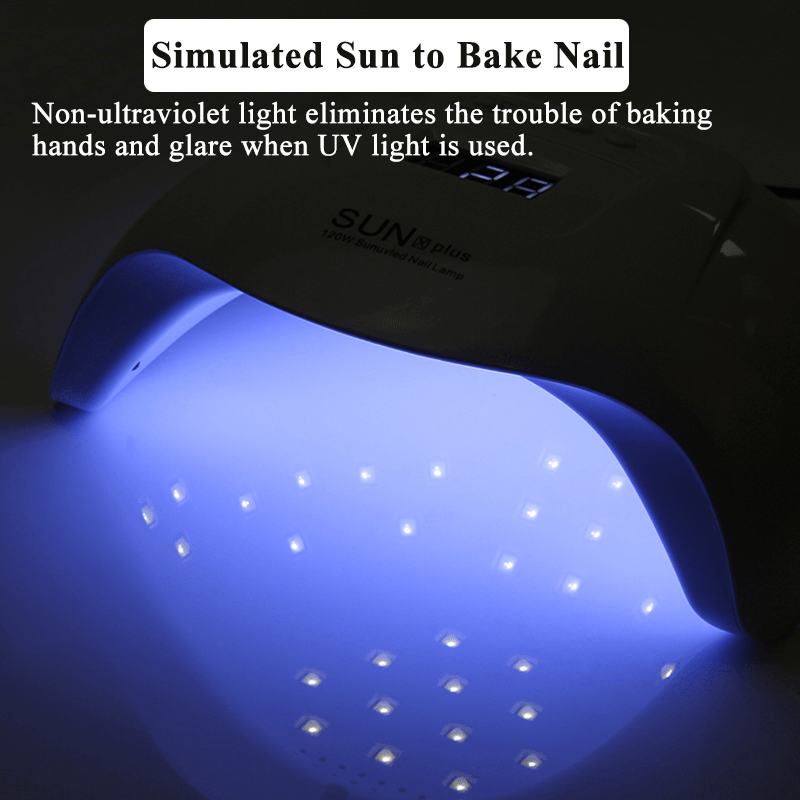 Machine de luminothérapie pour ongles 120 W Séchage rapide Vernis à ongles indolore Cuisson de colle Lampe UV