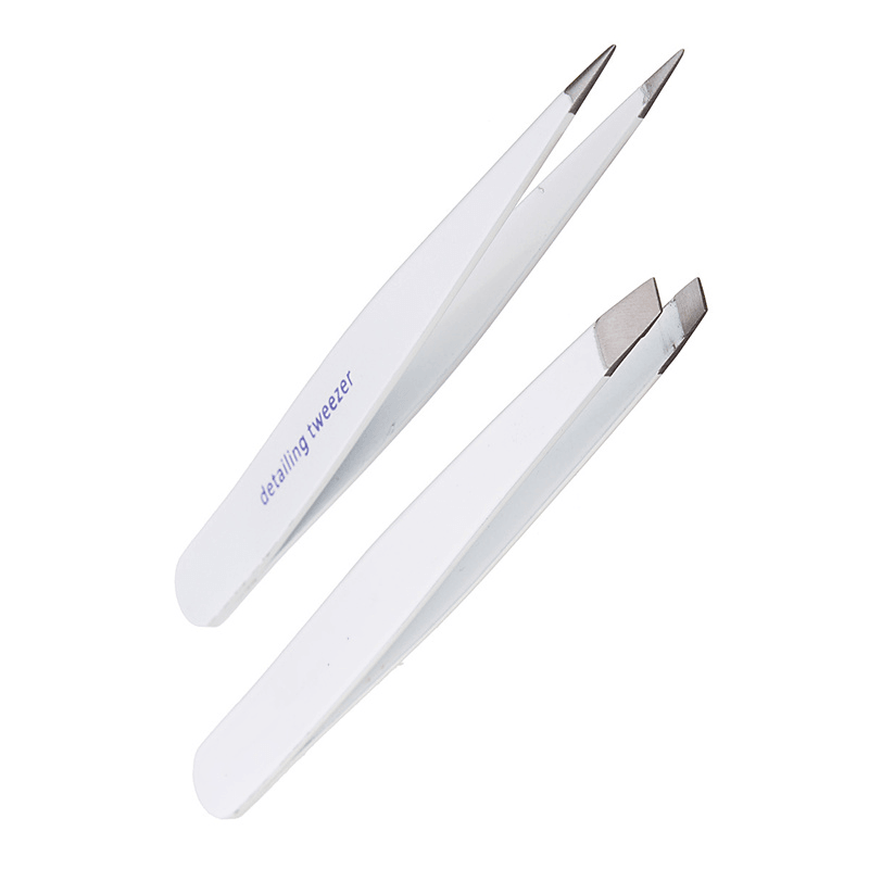 Ensemble d'outils de toilettage des sourcils 5 pièces Pince à épiler coudée Kit de pinceaux de maquillage pour les yeux pour les sourcils inclinés