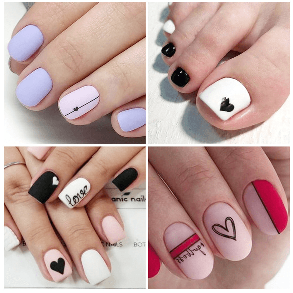 Lot de 12 autocollants pour nail art, lettres d'amour, fleurs, décoration d'ongles, autocollants de transfert pour la Saint-Valentin