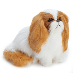 Cute Puppy Lifelike Simulation Dog Stuffed Plush Toy Realistic Home Desk Decoration