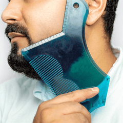 1 plantilla de peine para modelar la barba, recortar y dar forma, guía para afeitado con peine de tamaño completo, herramienta de peinado de diseño innovador