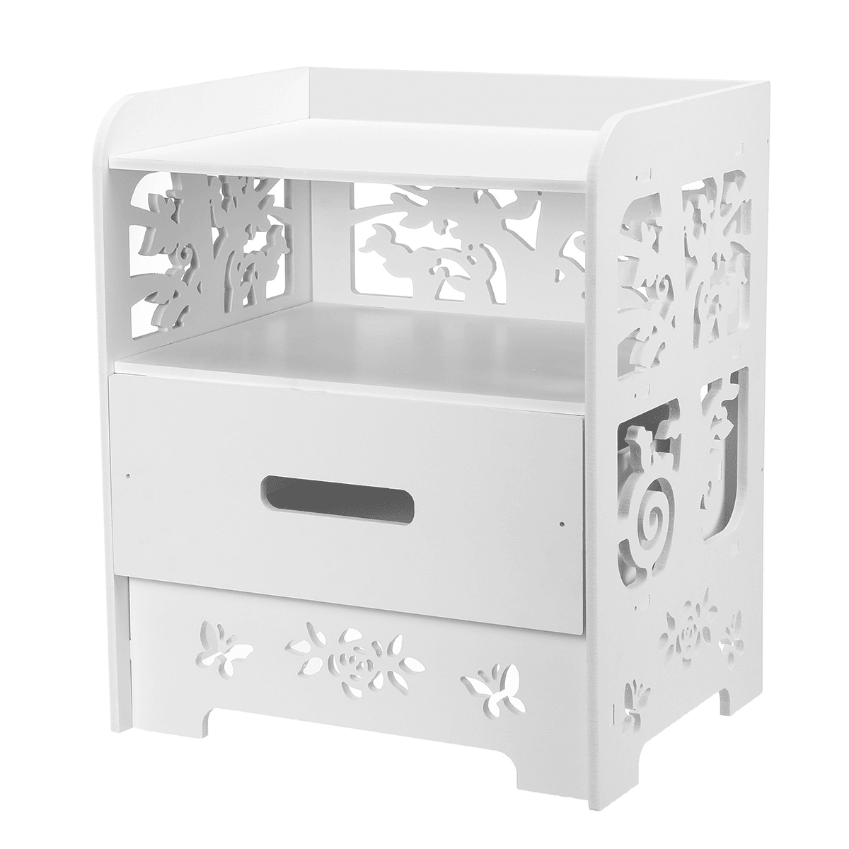 Bedroom Nightstand End Side Bedside Table Storage Cabinet Drawer White