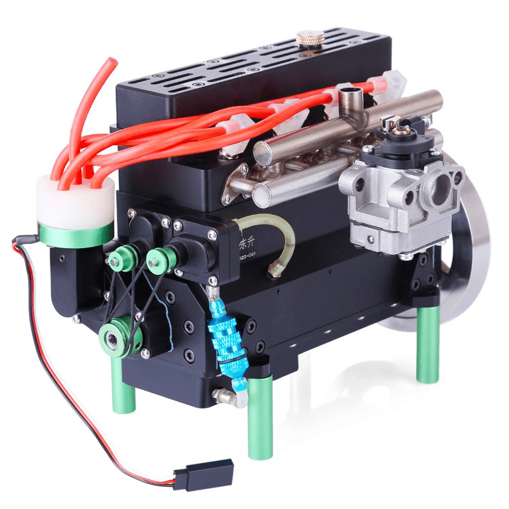 Motor de gasolina de cuatro cilindros en línea, modelo de 32 cc refrigerado por agua para automóviles y barcos RC DIY