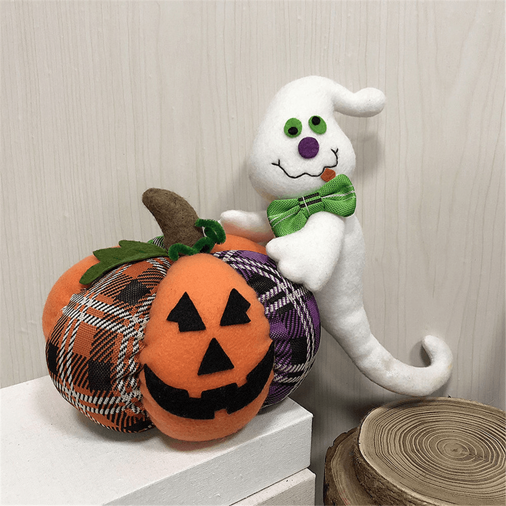 Muñeco de peluche de Halloween de 30 cm, calabaza, fantasma, gato negro, muñeco de fiesta de dibujos animados