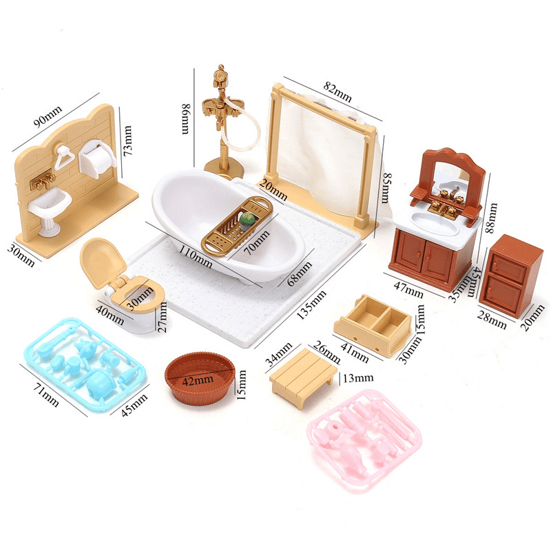 1:12 Simulation Salle de Bain Play House Accessoires Maison de Poupée Créative Matériel de Bricolage