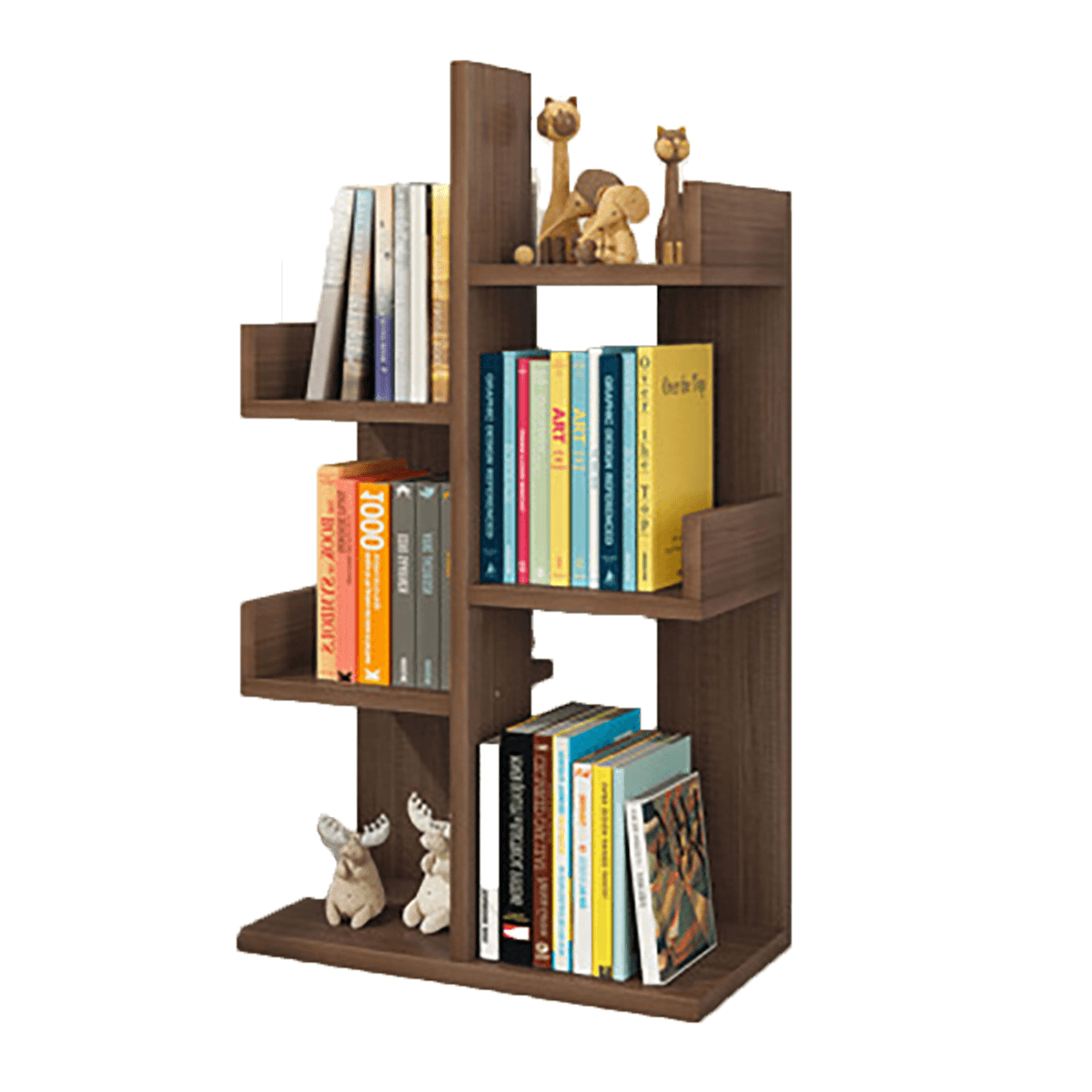 Bibliothèque créative multicouche simple en bois pour livres, magazines, étagère de rangement pour la maison, le bureau, le dortoir