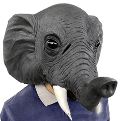 26*43*28Cm Grey Elephant Environmental Protection Latex Mask for Halloween Toys