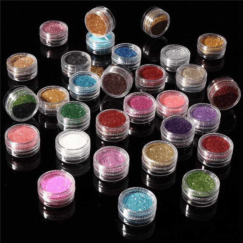 30 couleurs de poudre pailletée pour maquillage professionnel, fard à paupières, pigment, ombre à paupières, cosmétique, nail art, bricolage