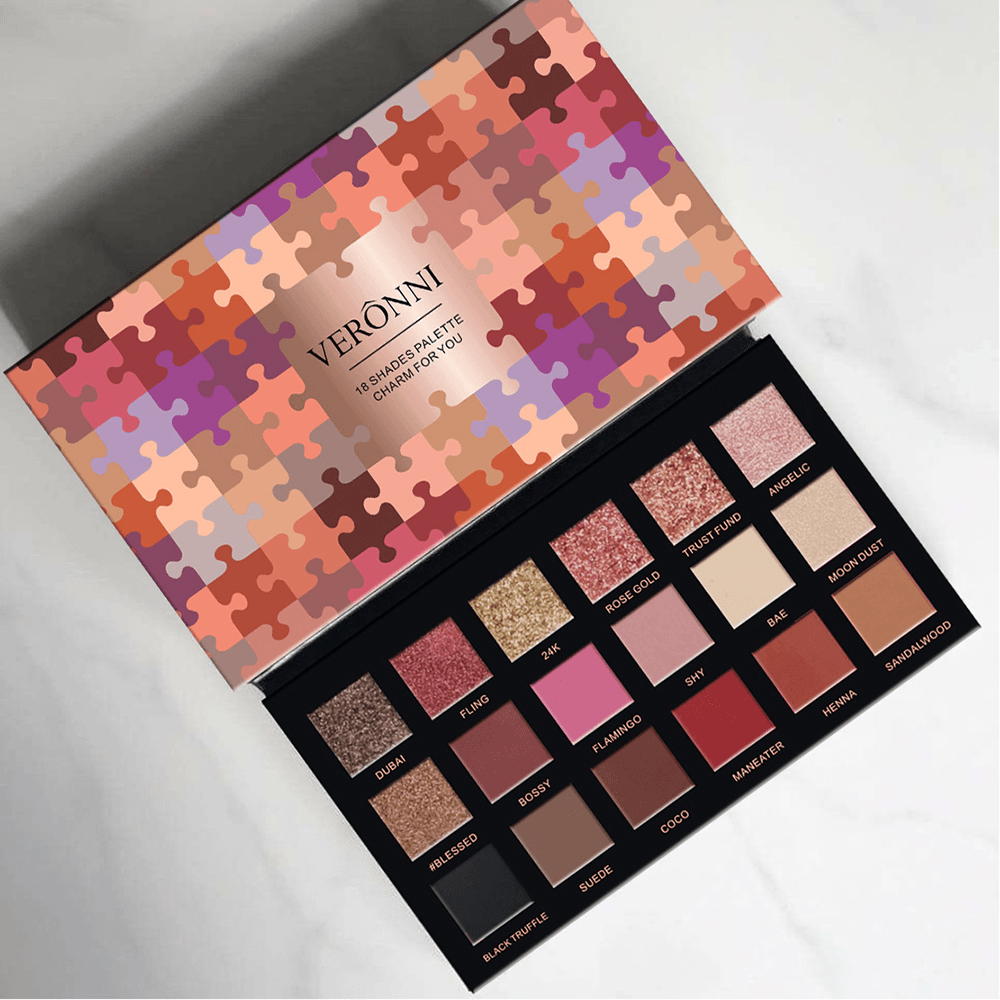 Paleta de sombras de ojos de 18 colores, serie rosa, paleta de sombras de ojos Power, maquillaje de ojos para mujeres, cosmético