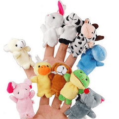 Marionnettes à doigts familiales en tissu doux, poupées d'animaux, jouets à main pour bébés, cadeau éducatif pour enfants