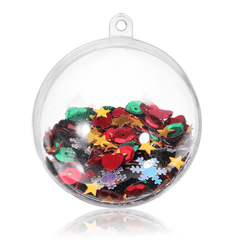 6PCS Christmas Party Home Decoration 5CM Sequin Transparent Ball Bauble Ornament Kids Children Gift