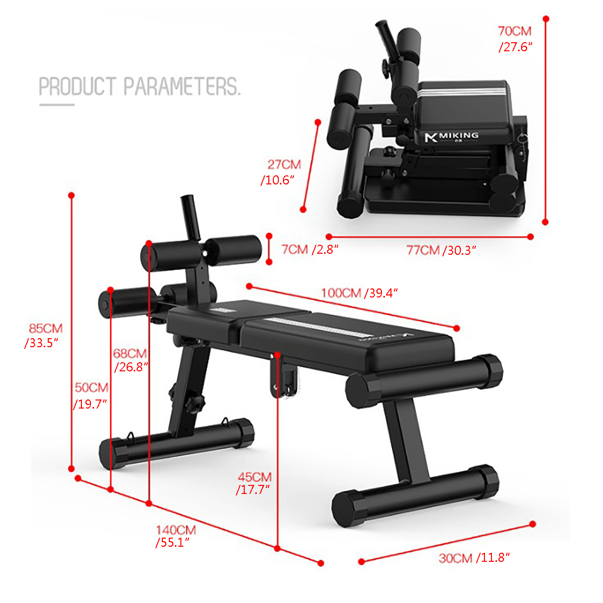 Banco de abdominales ajustable AB Flat Incline Decline Entrenamiento abdominal Crunch