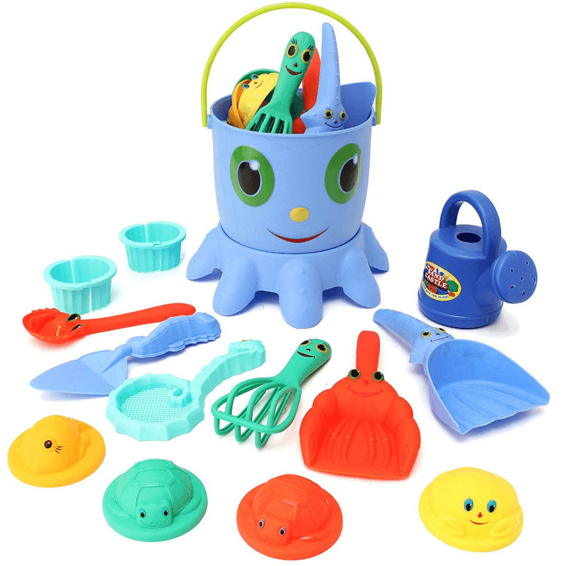 14PCS Fun Cute Playing Game Toy Sea Creature Shape Tools Sand Water Beach Indoor Outdoor Toy