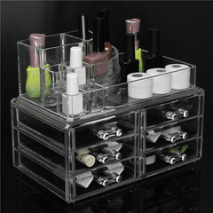 6 Drawer Clear Acrylic Make up Organizer Drawers Cosmetic Display Holder Case Storage 2 Layer