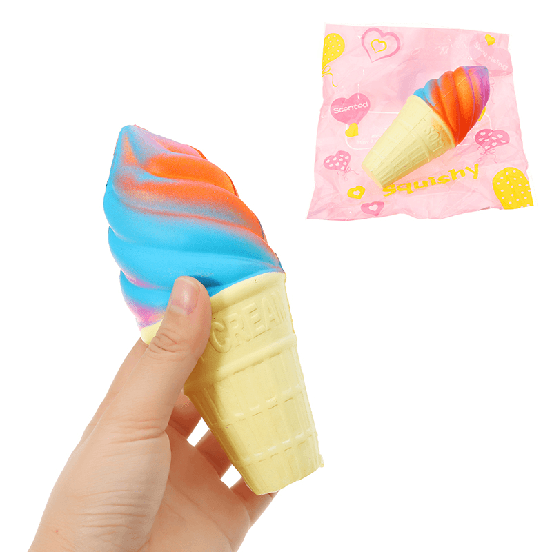 Crème glacée colorée Squishy 14,5 x 6 cm à remontée lente avec emballage cadeau de collection