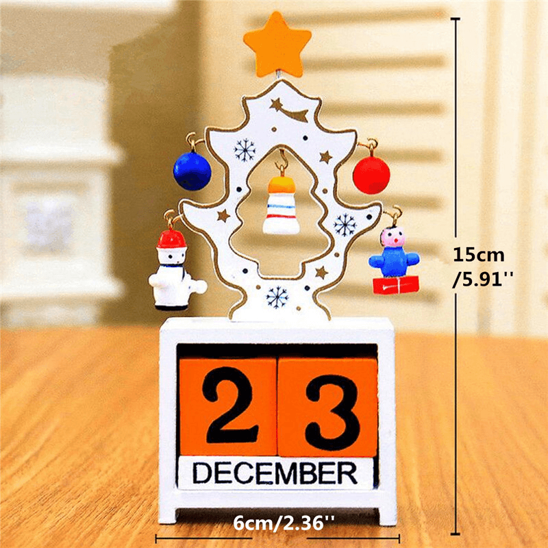 Mini calendrier en bois pour décoration de table et de bureau, cadeau créatif de Noël