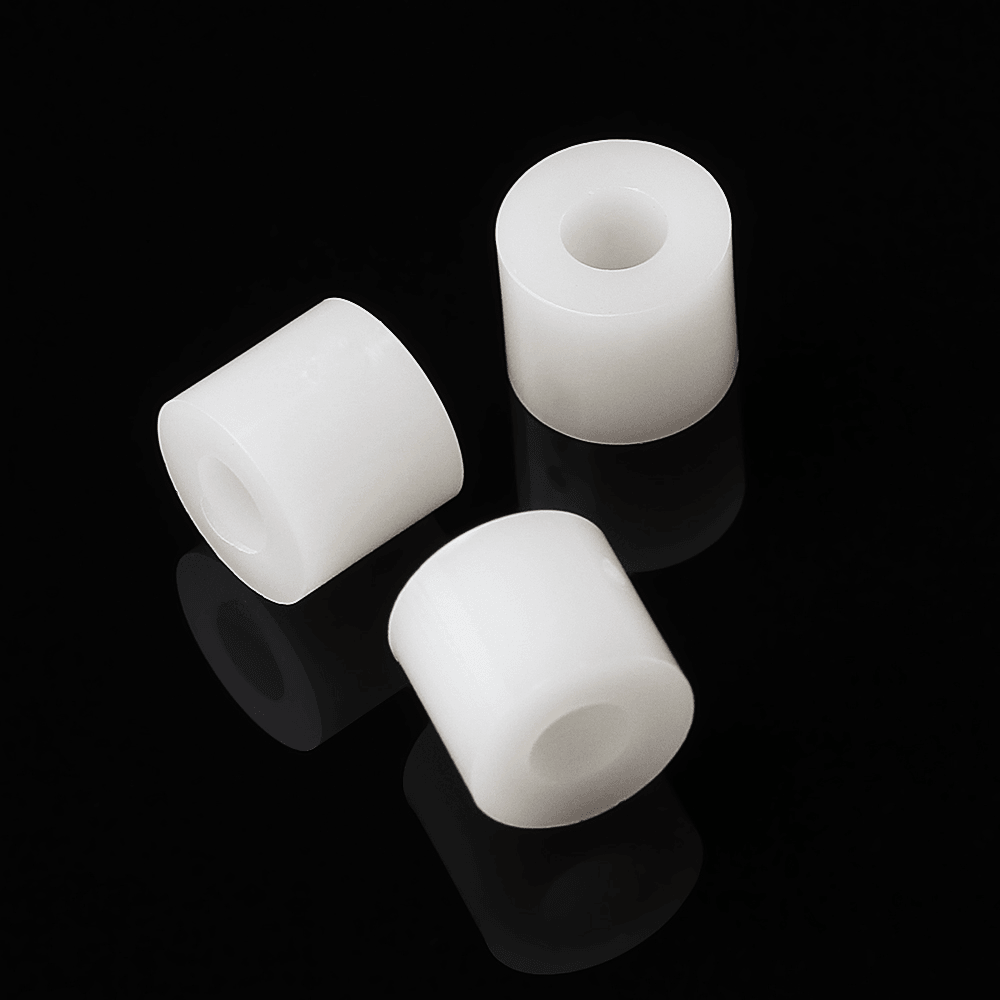 100 piezas M3 de nailon blanco ABS sin rosca espaciador hueco redondo para placa PCB 4/5/6/8/10/12 mm