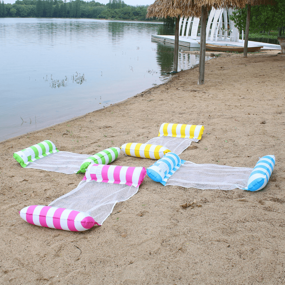 Hamac pliable à double usage 120 x 65 cm, jouets gonflables, chaise longue de jeu aquatique, lit flottant, jouet de loisirs avec gonfleur