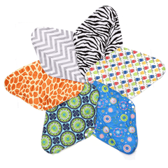 6Pcs 12'' Reusable Charcoal Bamboo Cloth Menstrual Sanitary Pads Panty Liner Maternity Mama Pads