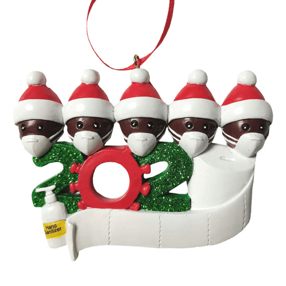 Adornos navideños con forma de figura de Papá Noel, árbol de Navidad, muñeco de nieve negro, colgantes para Acción de Gracias, regalo, decoraciones para el hogar, 2020