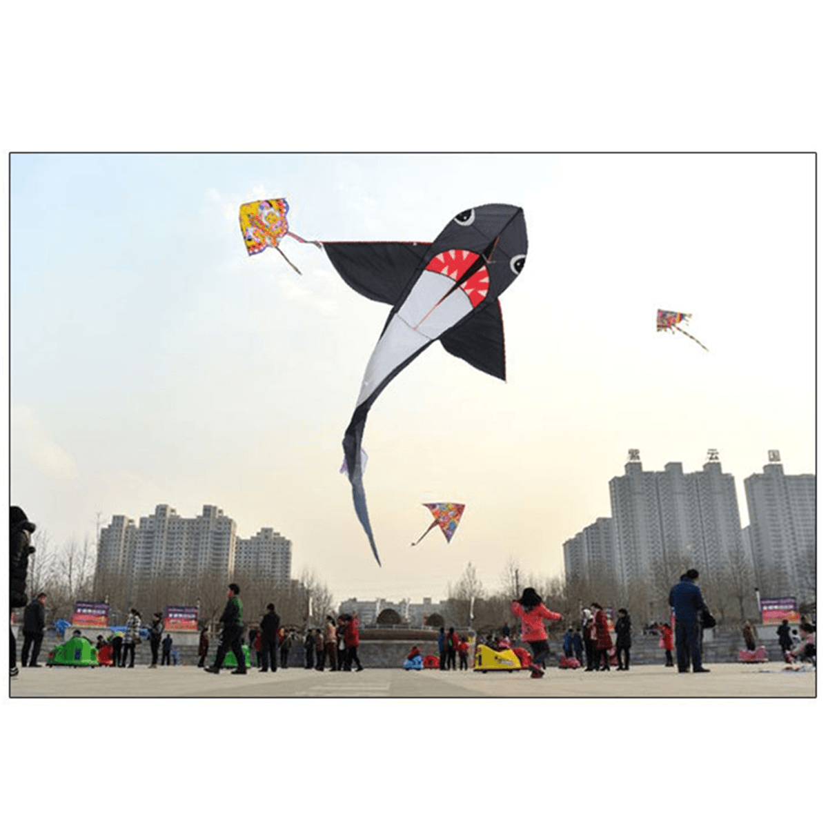 Cerf-volant requin de grande taille 55/77 pouces, jouets de jeu d'extérieur pour enfants sans enrouleur de ligne