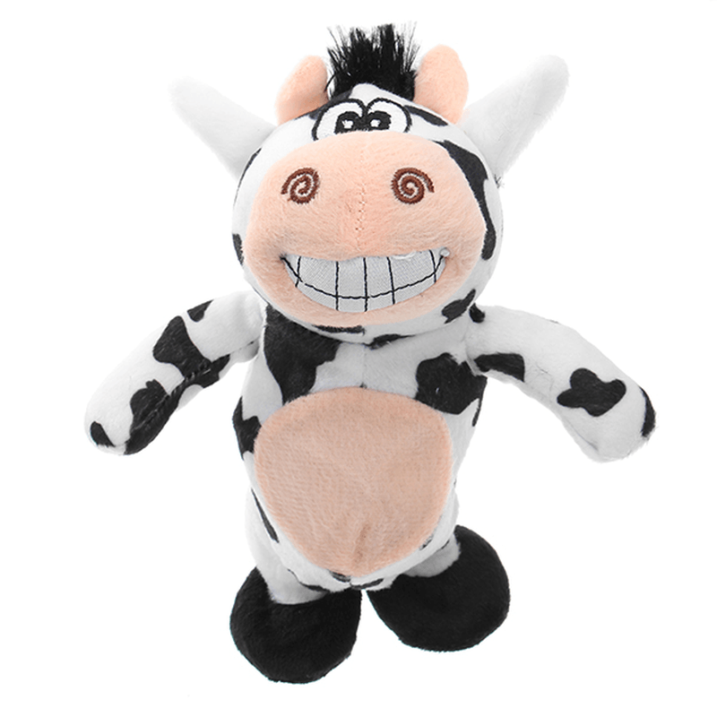 20 cm parlant âne enregistrement sonore peluche animal en peluche vache marchant poupée électronique en mouvement