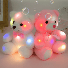 Osito de peluche suave y bonito para niñas con luz LED, regalo de Navidad para niños