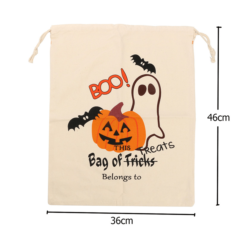 Sacs en toile pour citrouille d'Halloween Sac à cordon de serrage Beam Port Sacs cadeaux pour bonbons