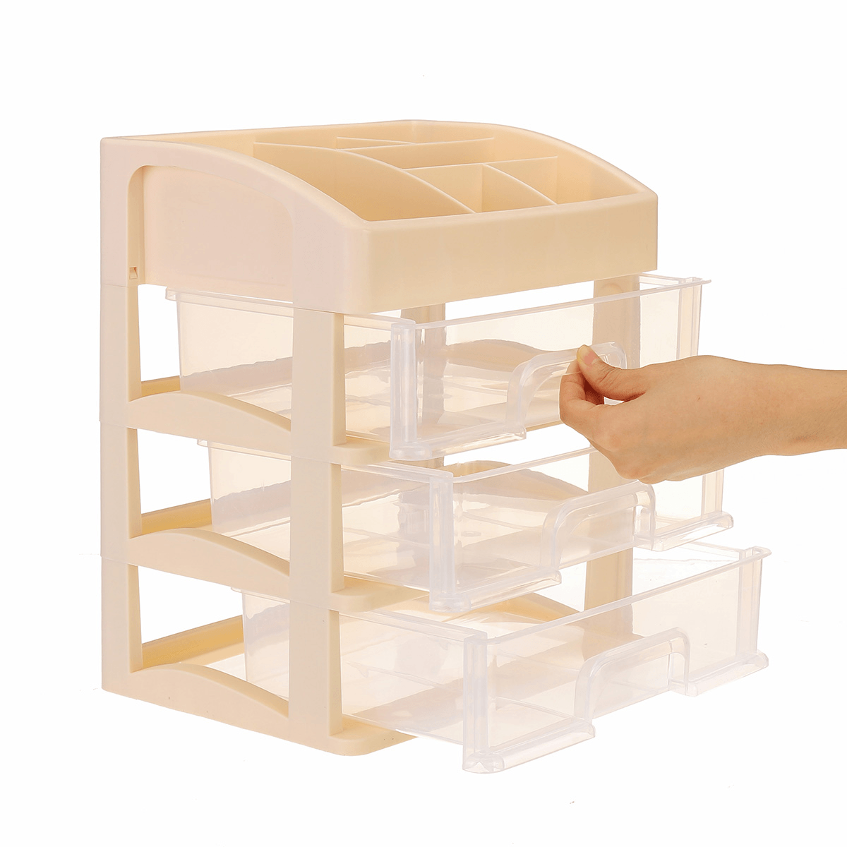 Organisateur de maquillage cosmétique à 1/2/3 couches, boîte de rangement bien rangée, boîte à bijoux, étagère, tiroir