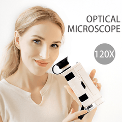 Microscope optique portable haute définition 120X pour l'école primaire et les jeux en plein air pour enfants, microscope d'enseignement scientifique expérimental en biologie, jouet pour enfants, cadeau