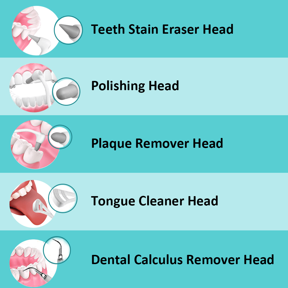 Détartreur dentaire électrique à ondes sonores 5 en 1, élimine les taches sur les dents, la plaque dentaire, le tartre, le blanchiment des dents, le nettoyage, les détartreurs pour le soin des dents