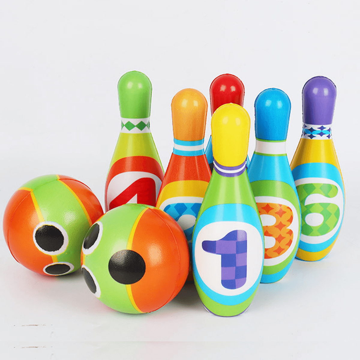 Lot de 12 mini-bowlings en PU souple pour enfants, jeu de sport d'intérieur en mousse sûre, jeu amusant pour la famille, cadeau