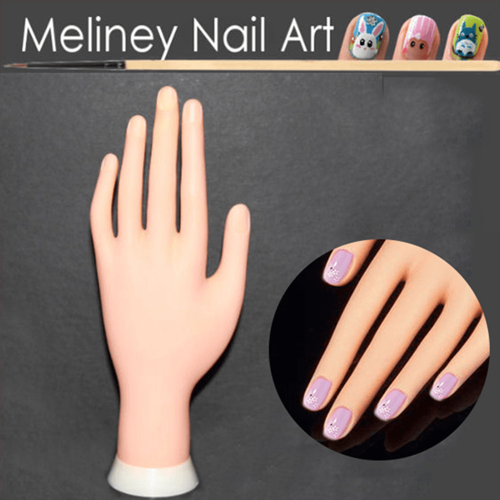 Modelo de práctica de manicura suave y flexible para mesa de entrenamiento de arte de uñas, mano falsa, reutilizable, conveniente para practicar arte de uñas, suave