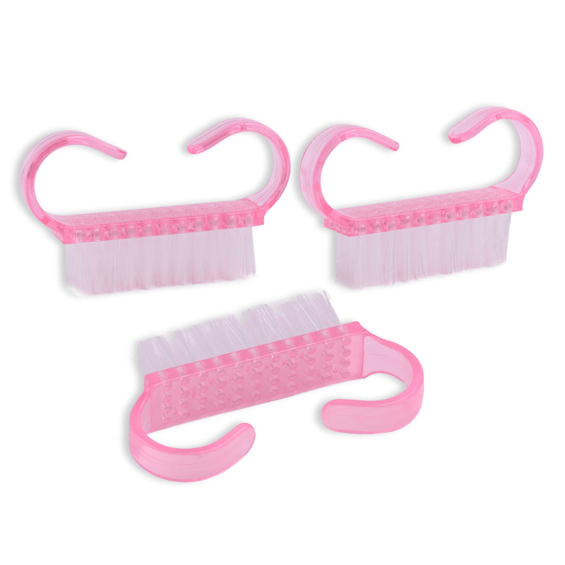 1 brosse de nettoyage en plastique pour la poussière des ongles, brosse de nettoyage à tête ronde pour pédicure, accessoires pour ongles