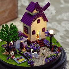 Kit de bricolaje de casa de muñecas en miniatura de Provenza Cuteroom 1:32 con cubierta y LED