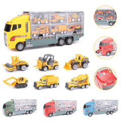 7PCS Large Construction Truck Excavator Digger Kid Diecast Model Toy Demolition Vehicle Car