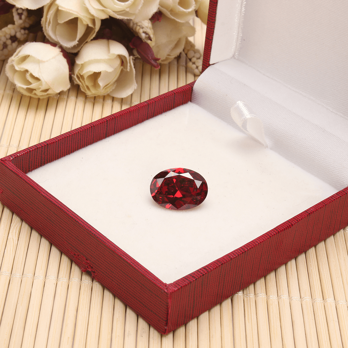 Rubis rouge sang de pigeon de 13,89 ct non chauffé 12 x 16 mm, diamant taille ovale VVS, pierres précieuses en vrac décoratives