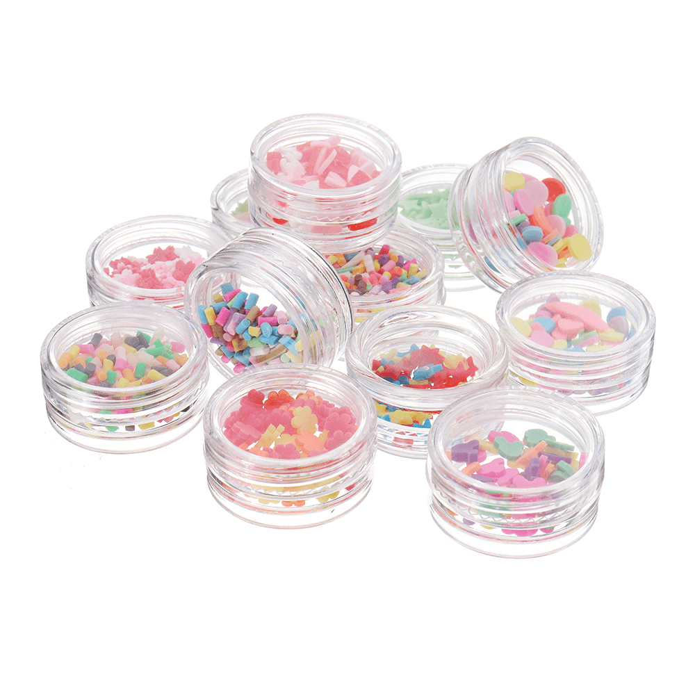 Lot de 12 perles colorées en céramique pour slime fait à la main, en tranches de fruits, en poudre de perles