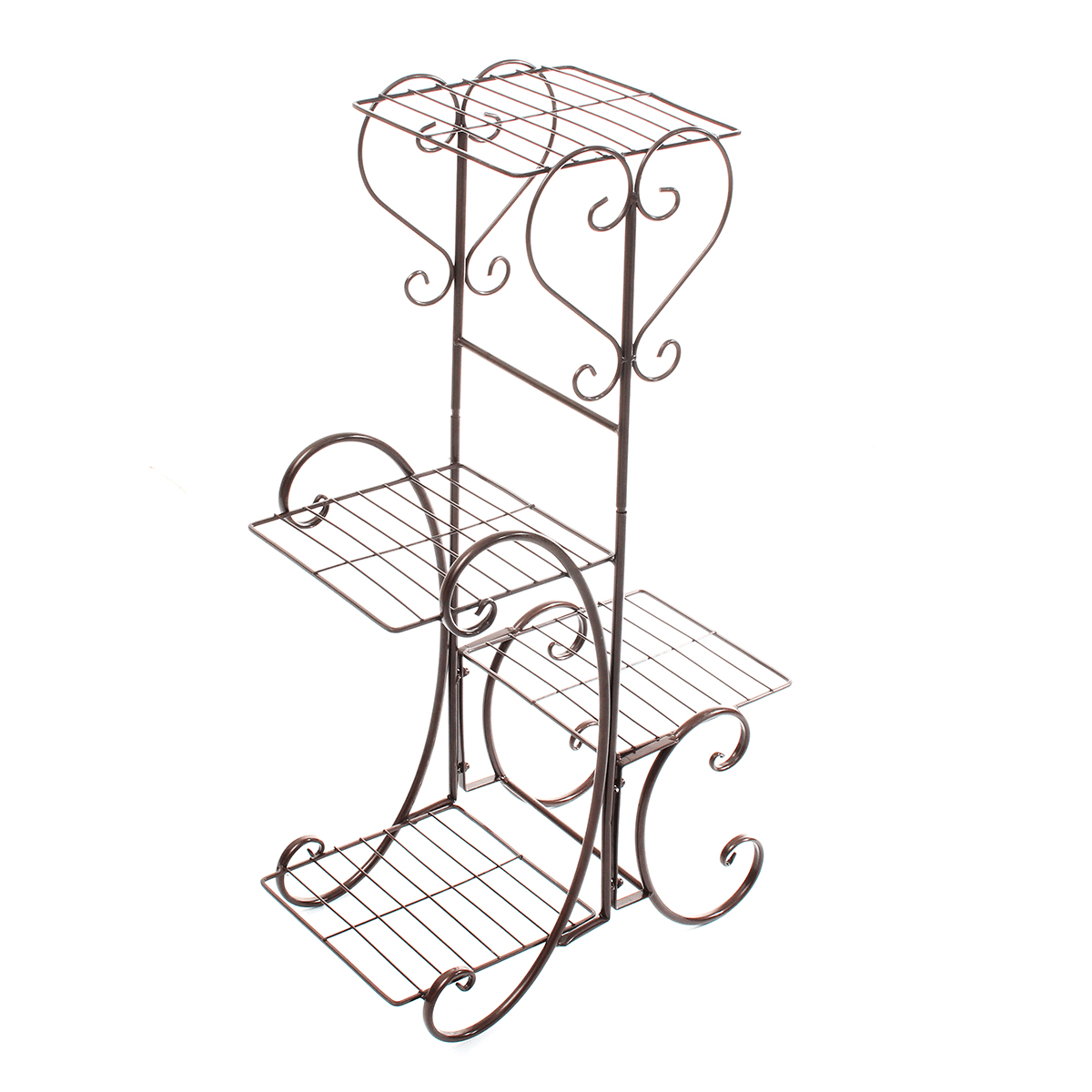 Étagères en métal à 4 niveaux pour pots de fleurs, présentoir pour plantes, décoration d'intérieur ou d'extérieur pour la maison, le jardin ou la terrasse